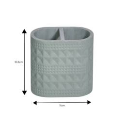 Showerdrape Maison Green/White Bathroom Accessory Set- Soap Dispenser & Toothbrush in Green - thumbnail 5