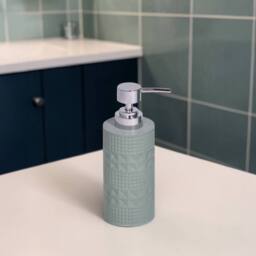 Showerdrape Maison Green/White Bathroom Accessory Set- Soap Dispenser & Toothbrush in Green - thumbnail 2