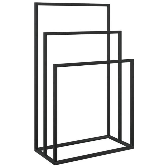 Berkfield Home Freestanding Towel Rack Black 48x24x79 cm Iron - Size: 48 x 24 x 79 cm - image 1