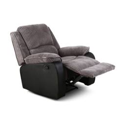 LUXURY LIFE Pembroke Manual Fabric Recliner Armchair in Jumbo Cord in Grey - thumbnail 2