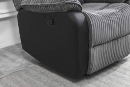 LUXURY LIFE Pembroke Manual Fabric Recliner Armchair in Jumbo Cord in Grey - thumbnail 6