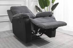 LUXURY LIFE Pembroke Manual Fabric Recliner Armchair in Jumbo Cord in Grey - thumbnail 5