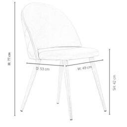 Life Interiors Lucia Dining Set Round White Table + 2 Velvet Dining Chairs in Pink - thumbnail 8