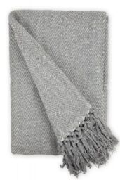 New Edge Blinds Hartley Collection Cotton Throw in Grey - Size: 228 cm x 254 cm