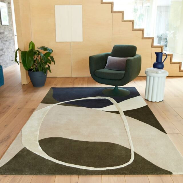 The Rug Shop UK Green Modern Easy to Clean Handmade Abstract Area Rug - Size: 160 cm x 230 cm - image 1