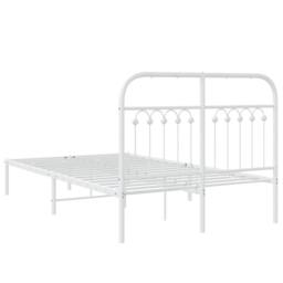 Berkfield Home Metal Bed Frame without Mattress with Headboard White 120x190cm - Size: 120x190 cm - thumbnail 6