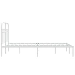 Berkfield Home Metal Bed Frame without Mattress with Headboard White 120x190cm - Size: 120x190 cm - thumbnail 5