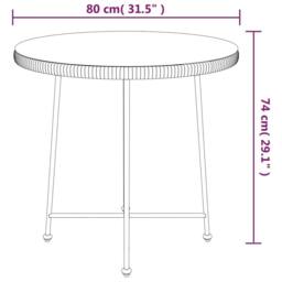 Berkfield Home Sturdy Dining Table Ã˜80 cm Tempered Glass & Steel in Light Tan - thumbnail 6
