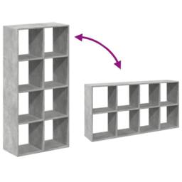 Berkfield Home Room Divider Bookcase Concrete Grey 69.5x29x137.5 cm Engineered Wood - thumbnail 8