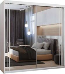 MN Furniture Sudan Sliding Mirror Wardrobe-LED Light W150cm x H217cm in White - thumbnail 2