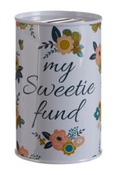 Orsina Decorative Tin Money Box, Metal Money Saving Tin For Home, Cute Small Coin Tin, Lightweight Cylindrical Tin in White