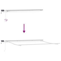Berkfield Home Manual Retractable Awning with LED Orange & Brown 450x350 cm - thumbnail 9