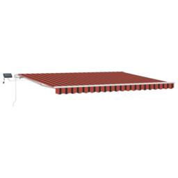 Berkfield Home Manual Retractable Awning with LED Orange & Brown 450x350 cm - thumbnail 2