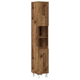 Berkfield Home 4 Piece Bathroom Furniture Set Old Wood Engineered Wood in Brown - thumbnail 6