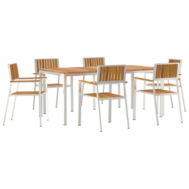 Berkfield Home 7 Piece Garden Dining Set Solid Wood Acacia in Brown - image 1