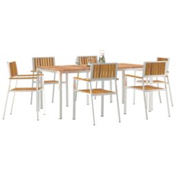 Berkfield Home 7 Piece Garden Dining Set Solid Wood Acacia in Brown - thumbnail 2