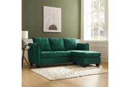 Home Detail Helana 3 Seater Sofa with Chaise in Dark Green