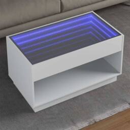 Berkfield Home Coffee Table with Infinity LED White 90x50x50 cm - Size: 90 x 50 x 50 cm - thumbnail 2