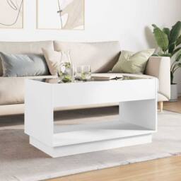 Berkfield Home Coffee Table with Infinity LED White 90x50x50 cm - Size: 90 x 50 x 50 cm - thumbnail 3