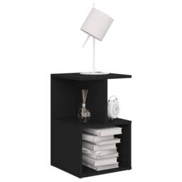 Berkfield Home Elegant Bedside Cabinet Black 35x35x55 cm Engineered Wood - Size: 35 x 35 x 55 cm - thumbnail 1