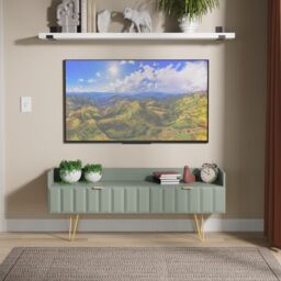 Ready Assembled 2 U Metro 2 Drawer Coffee TV Unit (Ready Assembled) in Pale Green