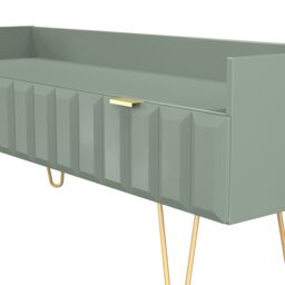 Ready Assembled 2 U Metro 2 Drawer Coffee TV Unit (Ready Assembled) in Pale Green - thumbnail 5