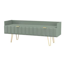 Ready Assembled 2 U Metro 2 Drawer Coffee TV Unit (Ready Assembled) in Pale Green - thumbnail 4