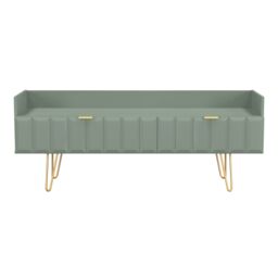 Ready Assembled 2 U Metro 2 Drawer Coffee TV Unit (Ready Assembled) in Pale Green - thumbnail 2
