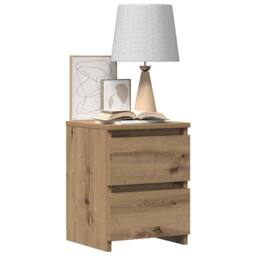 Berkfield Home Bedside Cabinet¬†Aritisan Oak 30x30x40 cm Engineered Wood in Brown - Size: 30 x 30 x 40 cm - thumbnail 4