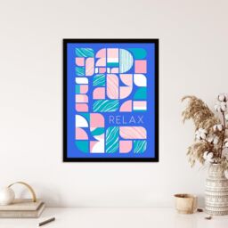Wee Blue Coo Wall Art Print Chill Pattern Relax Quote Affirmation Calm Blue Spa Art Framed - Size: A4 - thumbnail 4
