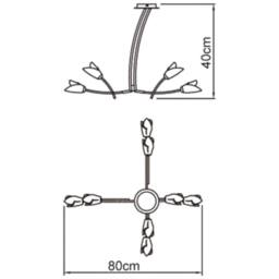 Netlighting Pietra Pendant 4 Arm 8 Light G9 Polished Chrome in Silver - thumbnail 6