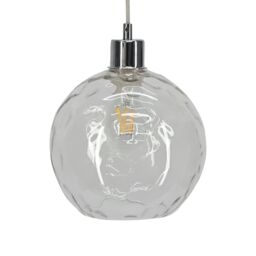 First Choice Lighting Set of 2 Barnum - Clear Dimpled Glass Easy Fit Pendant Shades - thumbnail 2