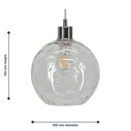First Choice Lighting Set of 2 Barnum - Clear Dimpled Glass Easy Fit Pendant Shades - thumbnail 6