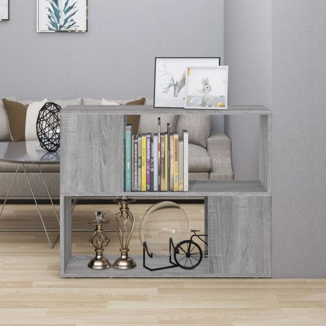 Berkfield Home Book Cabinet/Room Divider Grey Sonoma 80x24x63 cm - Size: 80 x 24 x 63 cm - image 1