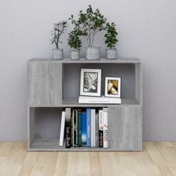 Berkfield Home Book Cabinet/Room Divider Grey Sonoma 80x24x63 cm - Size: 80 x 24 x 63 cm - thumbnail 3
