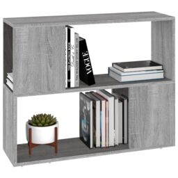 Berkfield Home Book Cabinet/Room Divider Grey Sonoma 80x24x63 cm - Size: 80 x 24 x 63 cm - thumbnail 4