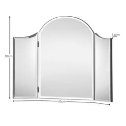 Cheshire Arcova Antique White Curved Dressing Table Mirror in Clear - thumbnail 3