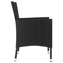 Berkfield Home Garden Chairs with Cushions 4 pcs Black Poly Rattan - thumbnail 5