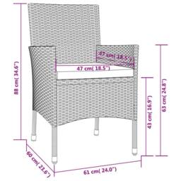 Berkfield Home Garden Chairs with Cushions 4 pcs Black Poly Rattan - thumbnail 8