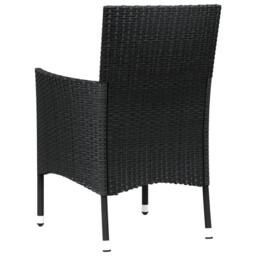 Berkfield Home Garden Chairs with Cushions 4 pcs Black Poly Rattan - thumbnail 6