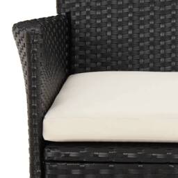 Berkfield Home Garden Chairs with Cushions 4 pcs Black Poly Rattan - thumbnail 7
