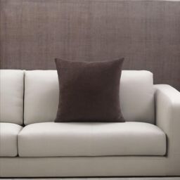 Luxury Living Velvet Chenille Cushion in Chocolate - Size: 55 cm x 55 cm - thumbnail 2