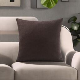 Luxury Living Velvet Chenille Cushion in Chocolate - Size: 55 cm x 55 cm