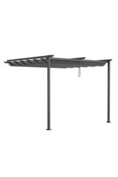 Living and Home 10 x 13FT Outdoor Lean To Pergola with Canopy in Dark Grey - thumbnail 5