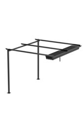 Living and Home 10 x 13FT Outdoor Lean To Pergola with Canopy in Dark Grey - thumbnail 6