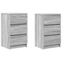 Berkfield Home Bedside Cabinets with 3 Drawers 2 pcs Grey Sonoma 39x35x65 cm - Size: 39 x 35 x 65 cm - thumbnail 1