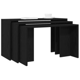Berkfield Home Nesting Tables 3 pcs Black Engineered Wood - thumbnail 1