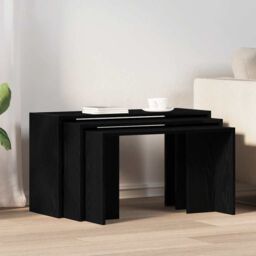 Berkfield Home Nesting Tables 3 pcs Black Engineered Wood - thumbnail 3