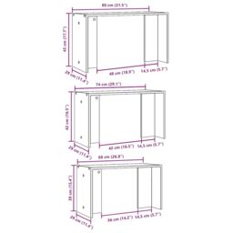 Berkfield Home Nesting Tables 3 pcs Black Engineered Wood - thumbnail 9