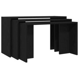 Berkfield Home Nesting Tables 3 pcs Black Engineered Wood - thumbnail 2